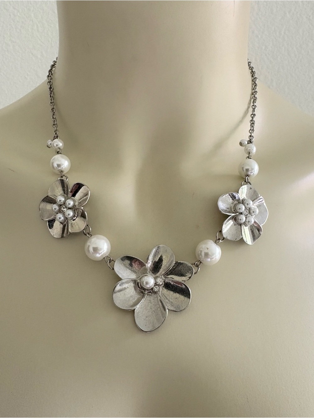 C Est. 1946 Floral Pearl Accent Necklace